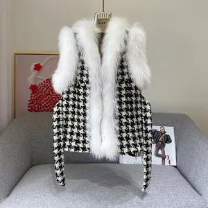 Women Luxury Warm Real Fox Fur Gilets Winter Fashion Fur Vest Waistcoat