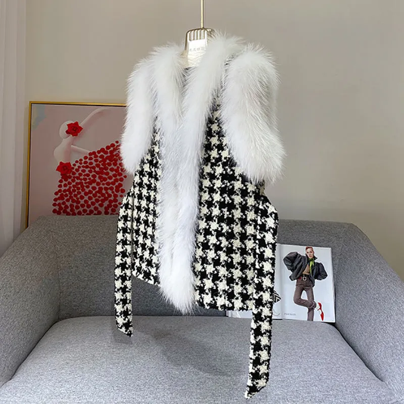 Women Luxury Warm Real Fox Fur Gilets Winter Fashion Fur Vest Waistcoat