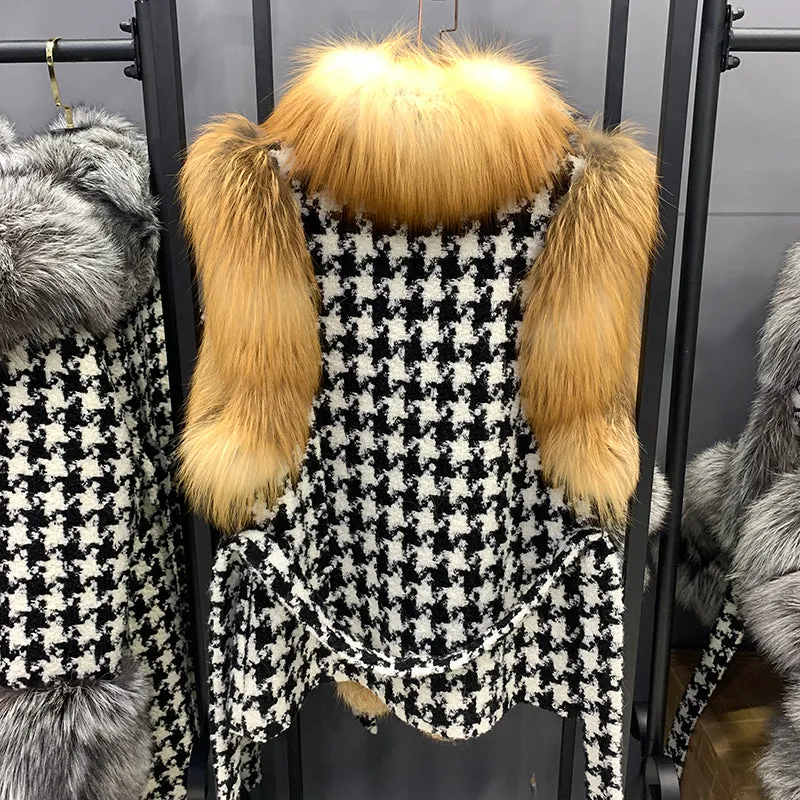 Women Real Fox Fur Vest Winter Fashion Gilets Luxury Warm Waistcoat