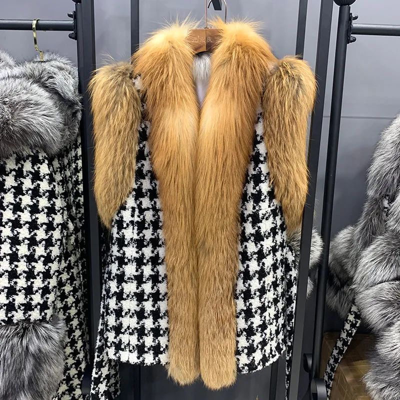 Women Real Fox Fur Vest Winter Fashion Gilets Luxury Warm Waistcoat