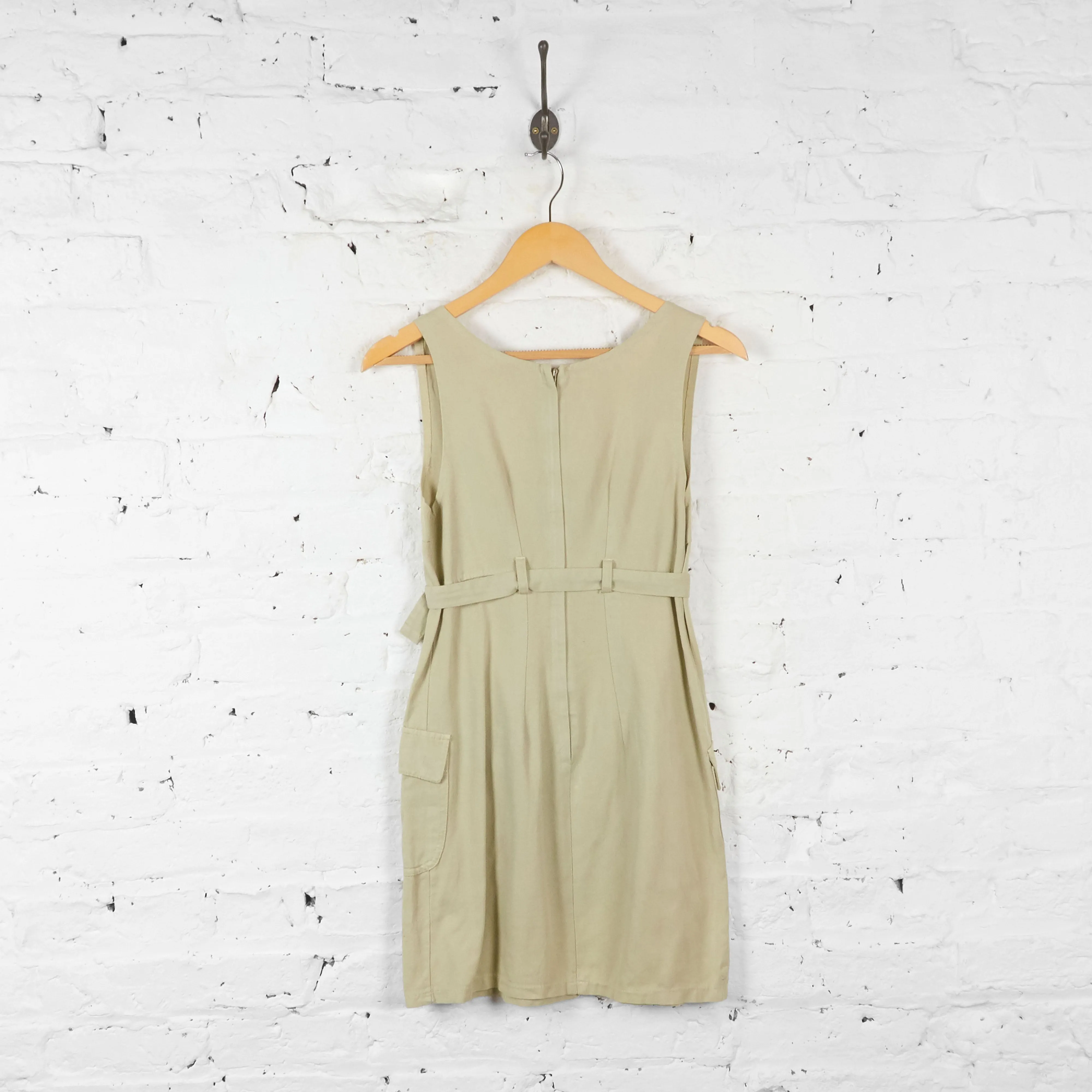 Womens Safari Dress  - Beige - UK 10