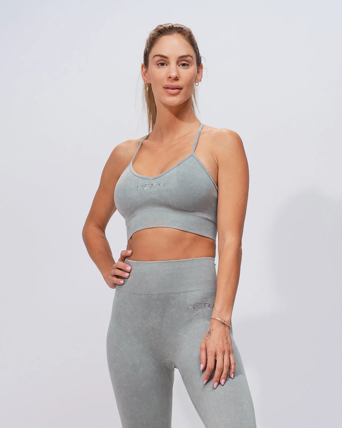 Women's Seamless Y Back Sports Bra Acid Wash