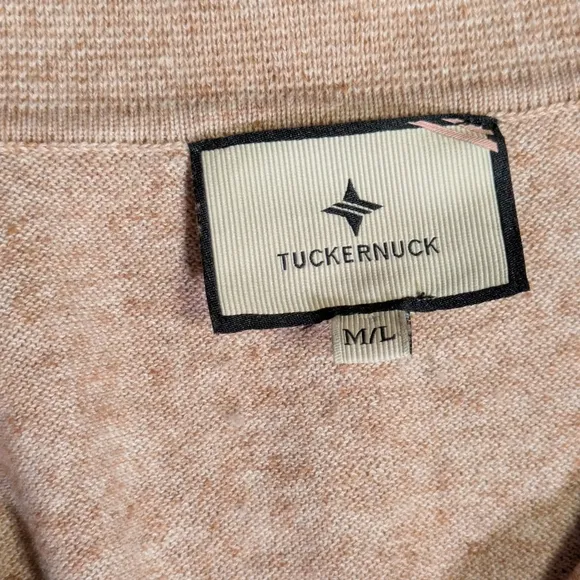 Women's Tuckernuck Clayton Tencel/ Linen Knit Tan Polo, Casual, Size M/L