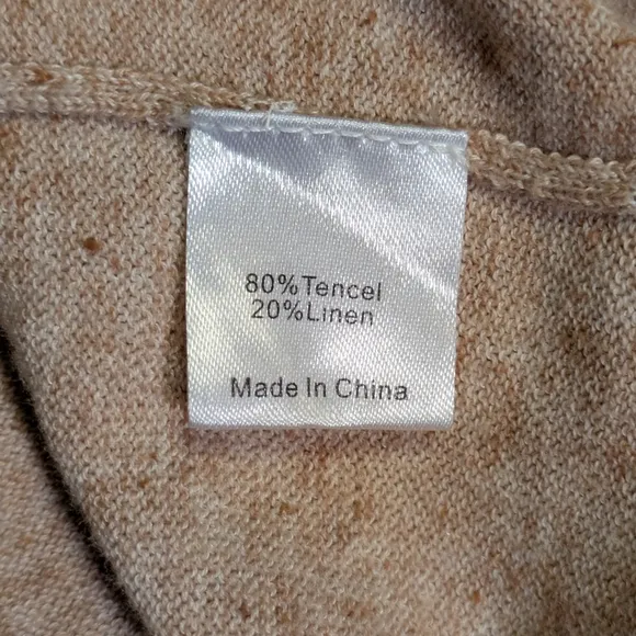 Women's Tuckernuck Clayton Tencel/ Linen Knit Tan Polo, Casual, Size M/L
