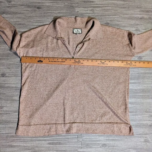 Women's Tuckernuck Clayton Tencel/ Linen Knit Tan Polo, Casual, Size M/L