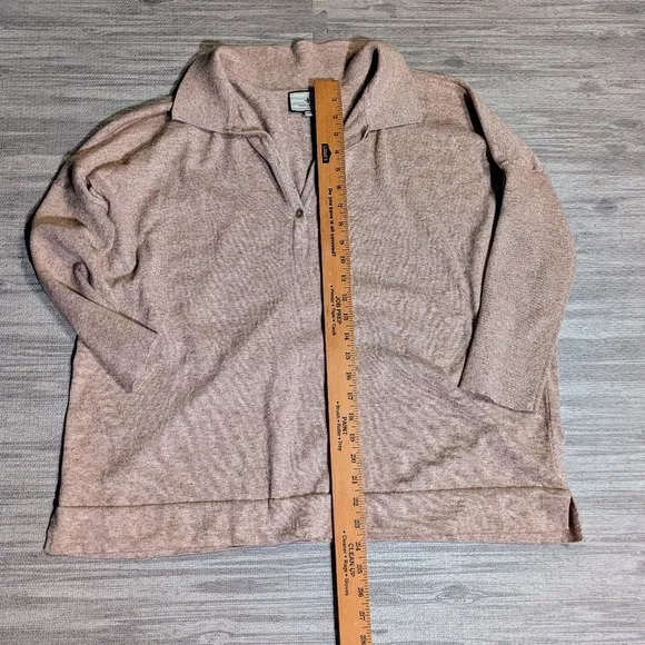 Women's Tuckernuck Clayton Tencel/ Linen Knit Tan Polo, Casual, Size M/L