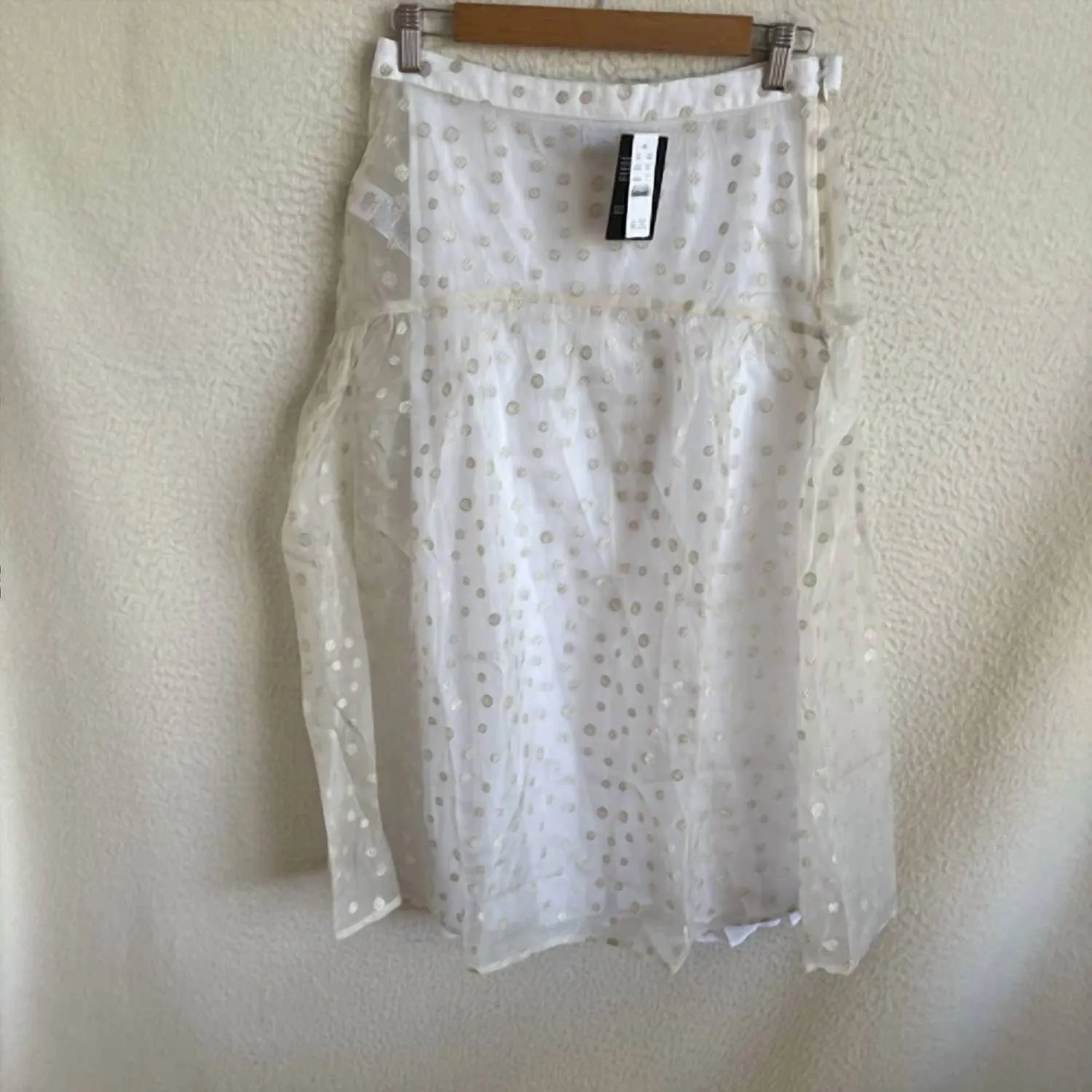 X J.crew Drop-Waist Skirt In Embroidered Silk Organza In Parchment Silver