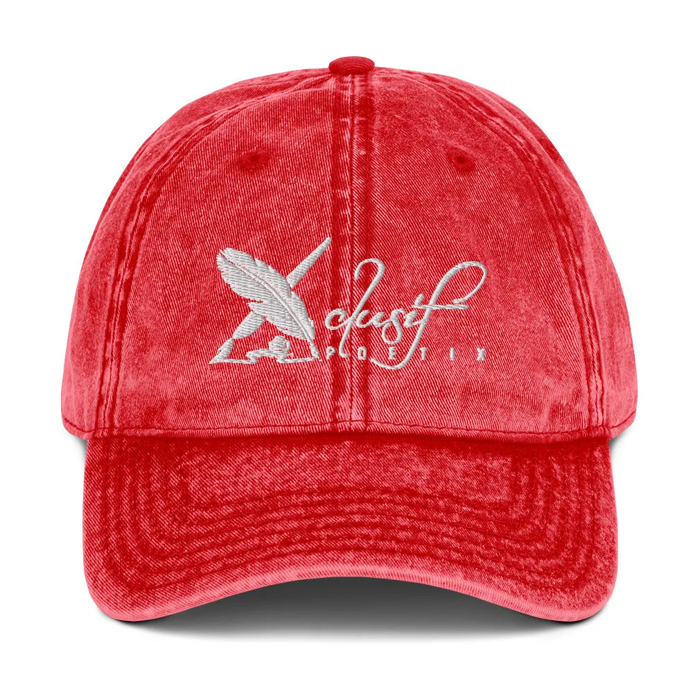 XCLUSIF POETIX WHITE LOGO Vintage Cotton Twill Cap