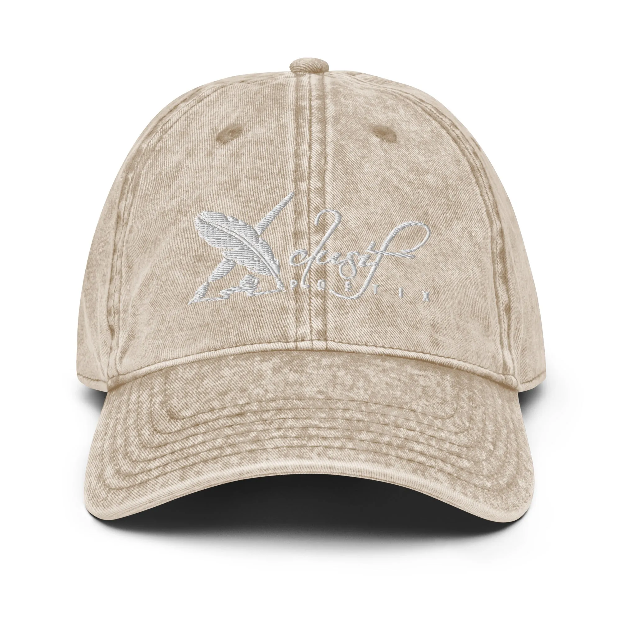 XCLUSIF POETIX WHITE LOGO Vintage Cotton Twill Cap