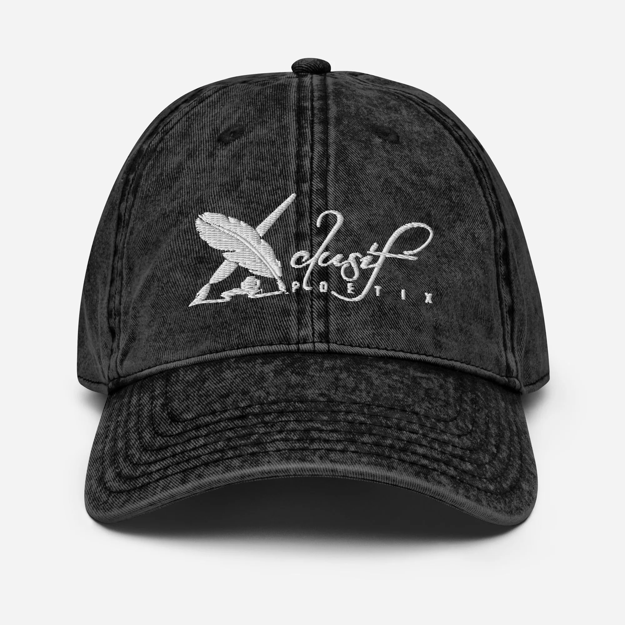 XCLUSIF POETIX WHITE LOGO Vintage Cotton Twill Cap