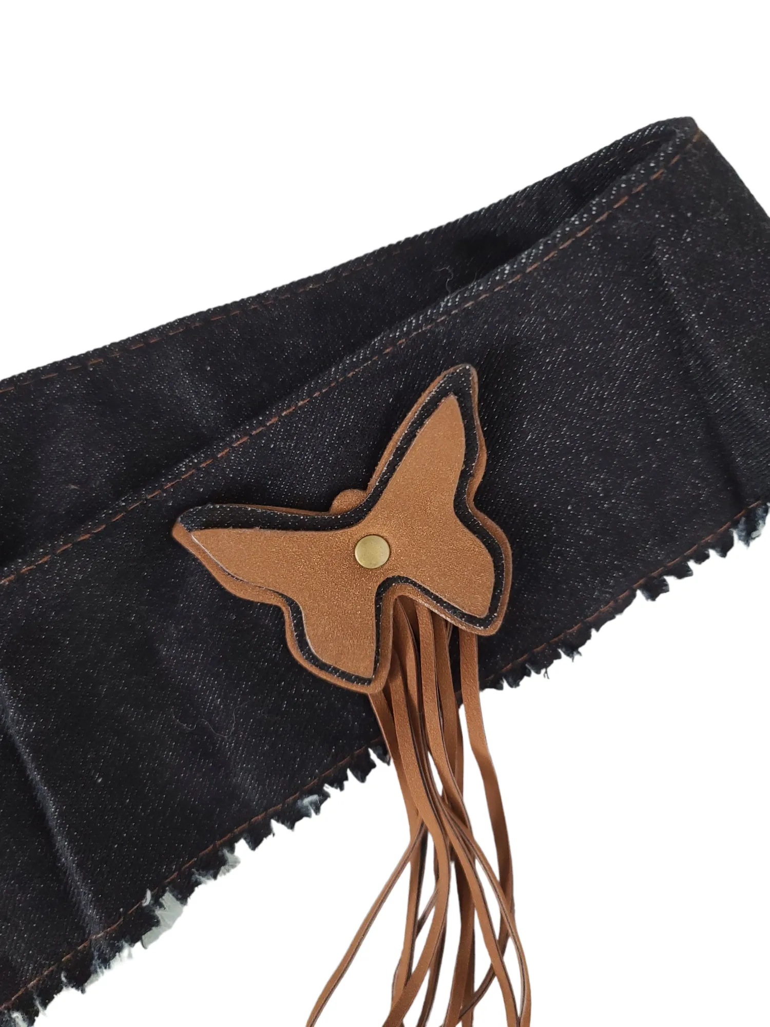 Y2k denim fairy butterfly belt