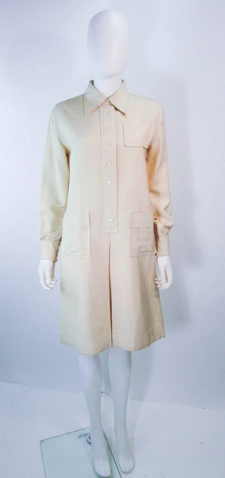 YVES SAINT LAURENT Safari Style Shirt Dress Size Small