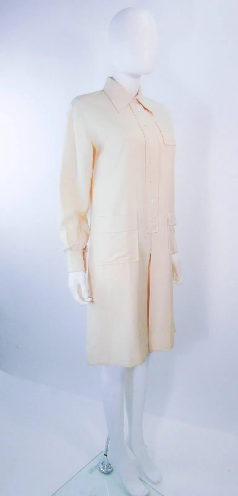 YVES SAINT LAURENT Safari Style Shirt Dress Size Small