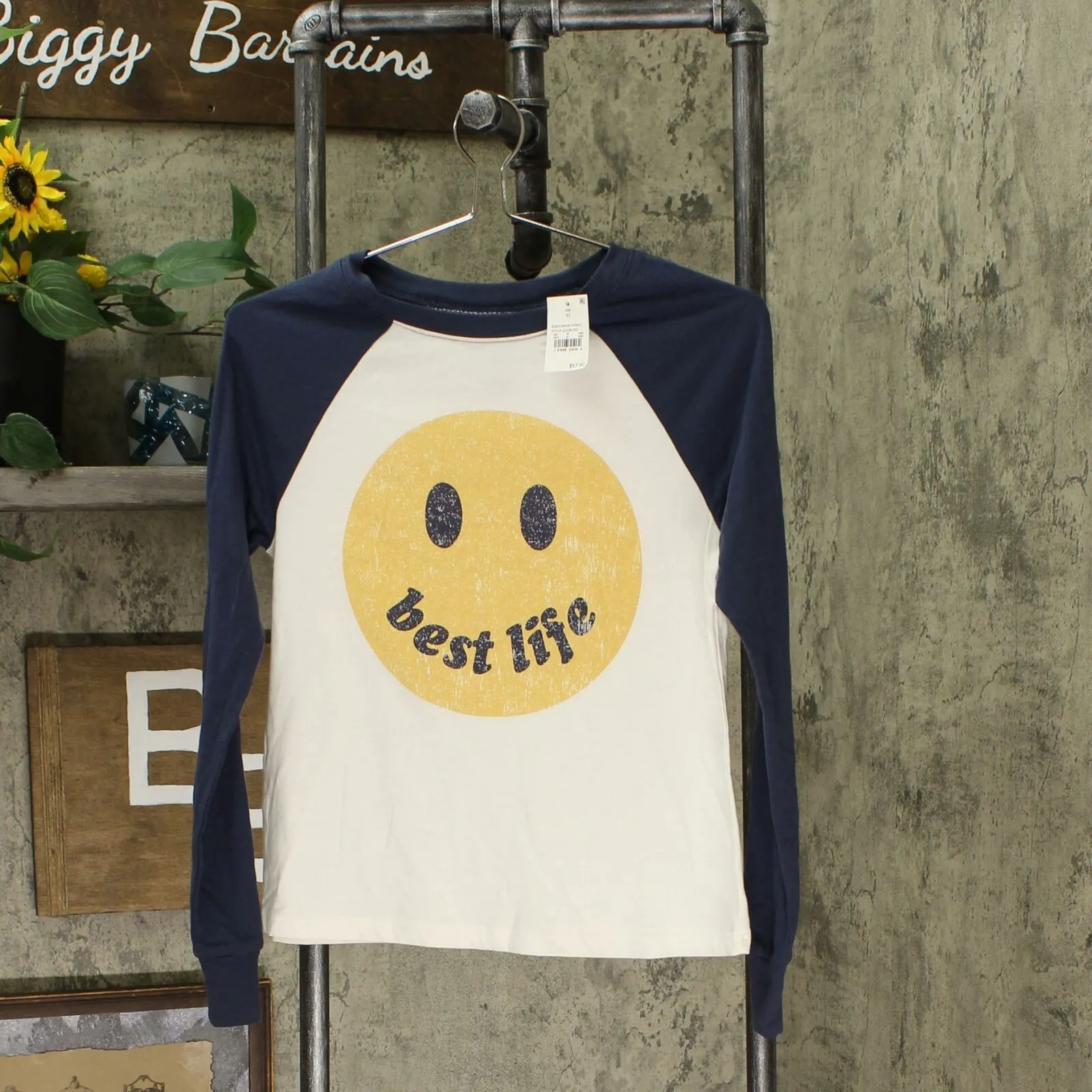 Zoe   Liv Women's Smiley Face Best Life Long Sleeve Graphic T-Shirt